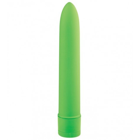 Зелёный классический вибратор BASICX MULTISPEED VIBRATOR GREEN 7INCH - 18 см.