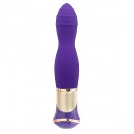 Фиолетовый вибратор с ротацией ECSTASY Deluxe Rippled Vibe - 20 см.